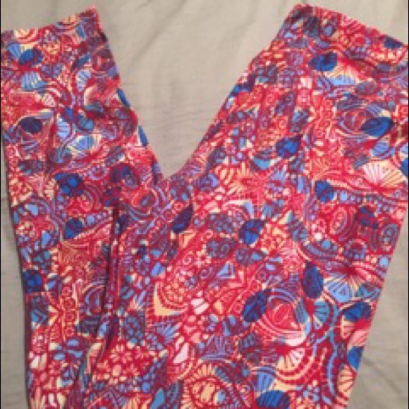 LuLaRoe T+C Red/Blue Leggings