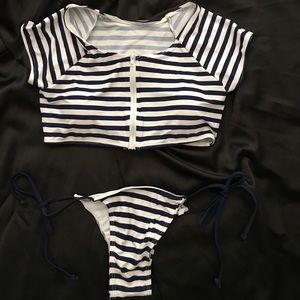 Blue Striped Bikini