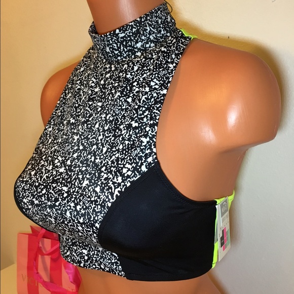 NEW PINK VS HIGH NECK TOP SWIM - Picture 2 of 4