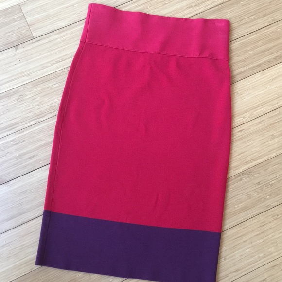 Express red purple elastic bandage pencil skirt
