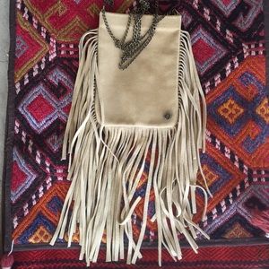 Suede fringe purse