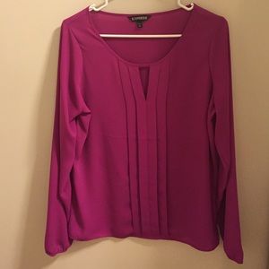 Express keyhole pink blouse, medium