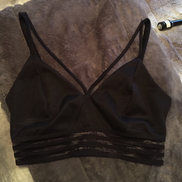 Black cutout crop top