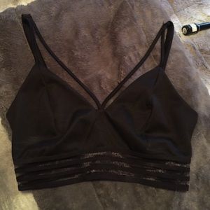 Black cutout crop top