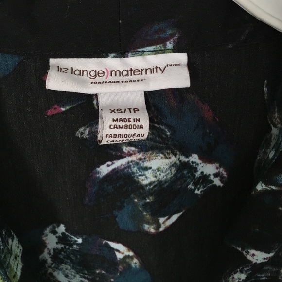 🌿LIZ LANGE AQUA ABSTRACT PRINTED MATERNITY TUNIC - Picture 2 of 4