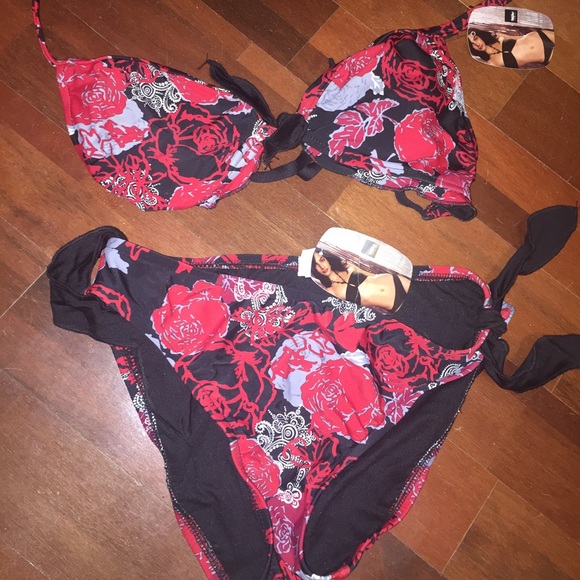 Massimo rose print bikini. Small bottom,large top