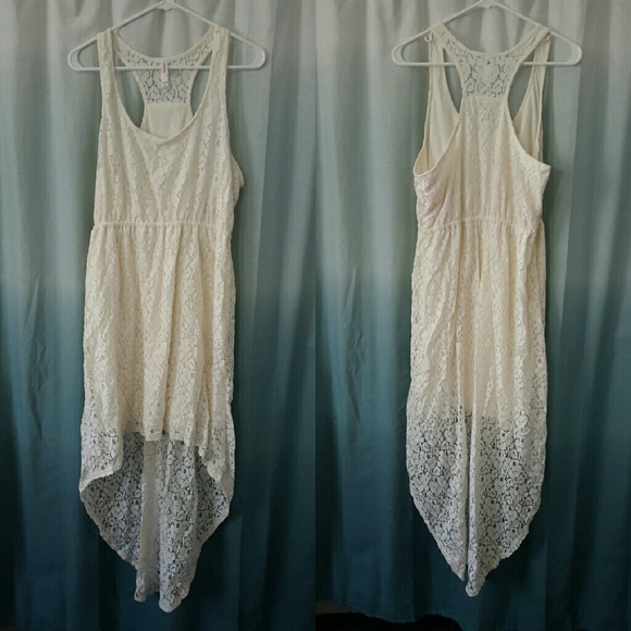 White High Low Lace Dress