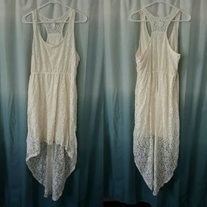White High Low Lace Dress