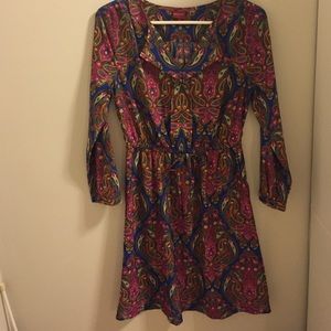 Merona Paisley tie waist dress size S
