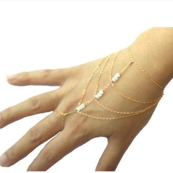 Jewelry - Gold & Stone Hand Chain
