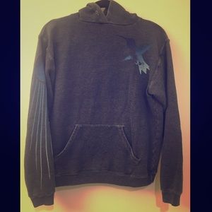 Free City Hoodie in Washed Out Grey and Blue.