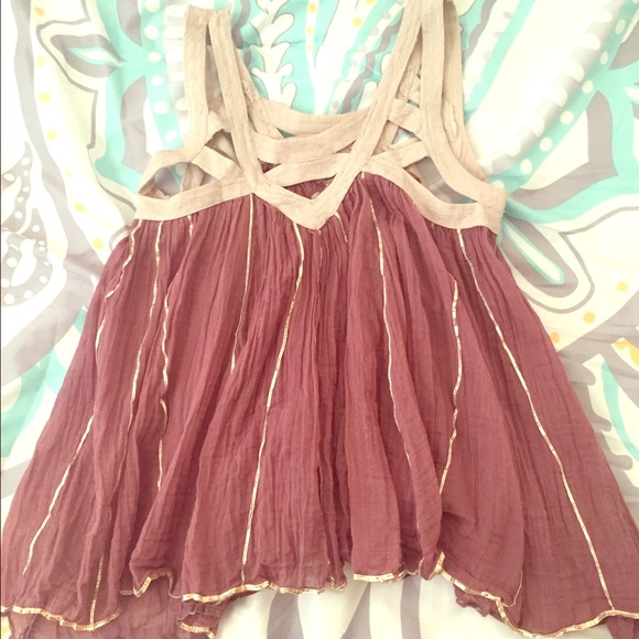 Purple tank with gold embellishments