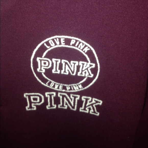 PINK VICTORIA SECRET maroon half-zip pull over - Picture 4 of 4
