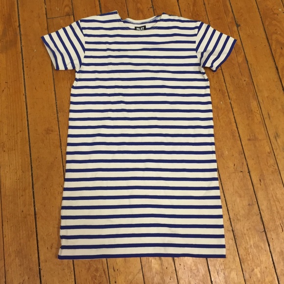 NLST Navy white and navy short-sleeve sundress