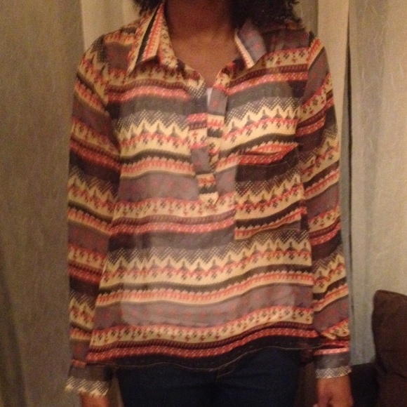 Sheer patterned shirt