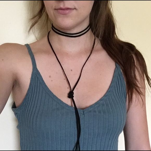 Real Suede Wrap Neckalce Without Bead - Picture 3 of 3