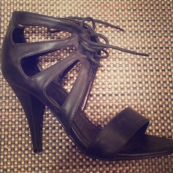 Call it Spring - Black lace up strappy sandal