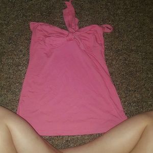 Pink hatler top