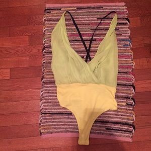 Neon Yellow Leotard