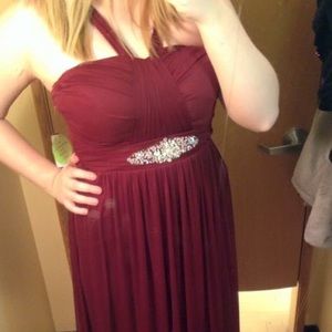Burgundy Floor Length Dress