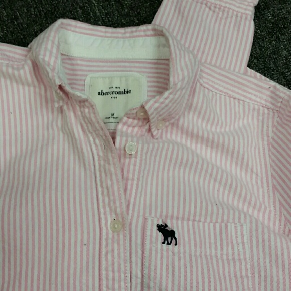 THRED UP. Abercrombie Kid's Pink Stripe Button Up - Picture 3 of 4