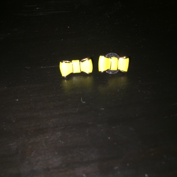 Yellow bow Kate Spade earrings