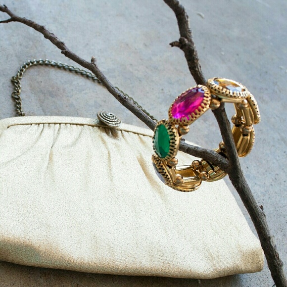 VINTAGE . 1990s . gem stretch bracelet
