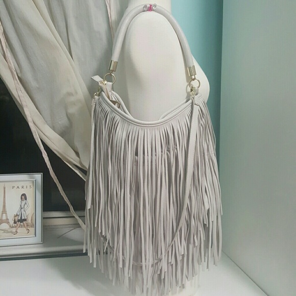 Fringe Bag Light Grey