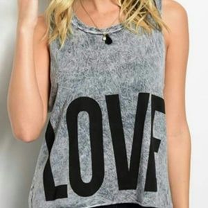 Acid wash love/hate top