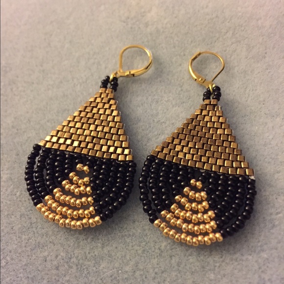 Handmade seed bead earrings