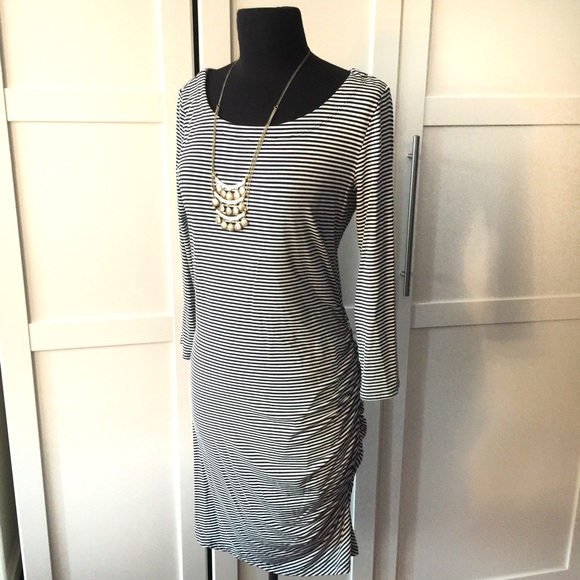 Banana Republic Navy/White Striped Dress