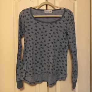 Blue Floral Thermal Top