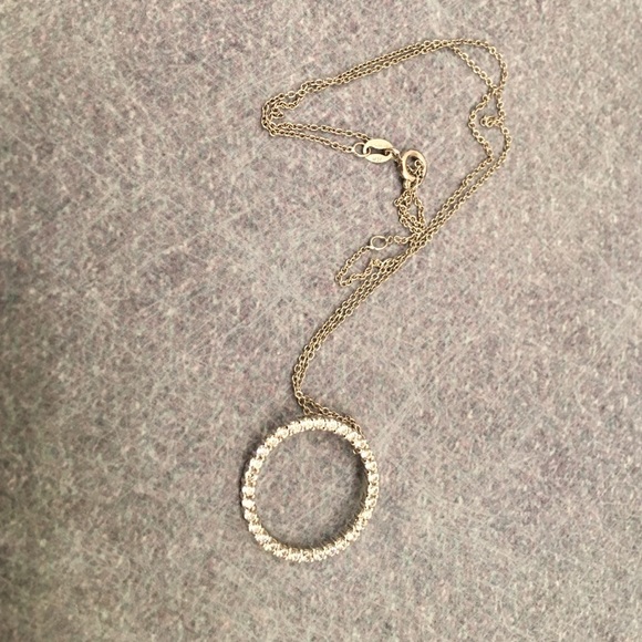 Swarovski circle pendant in sterling silver