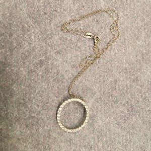 Swarovski circle pendant in sterling silver