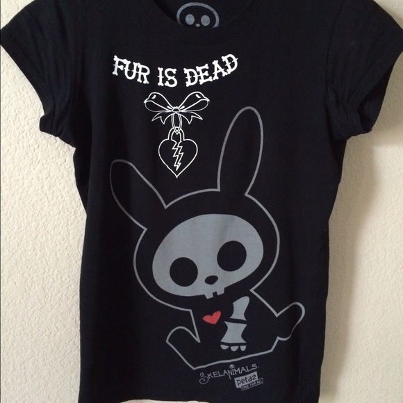 PETA skeleton rabbit T-shirt