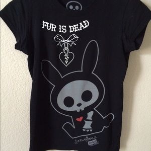 PETA skeleton rabbit T-shirt