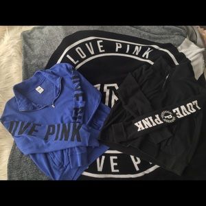 Lot of 2 Victoria's Secret PINK Half-Zips