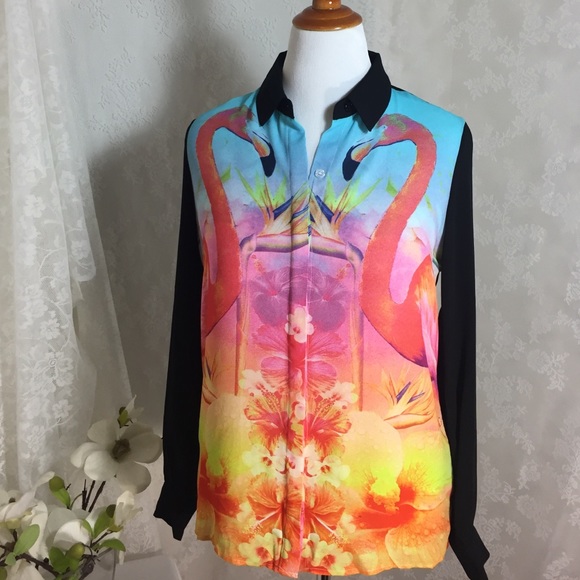 long sleeve with flamingo blouse.FINAL CLEARANCE