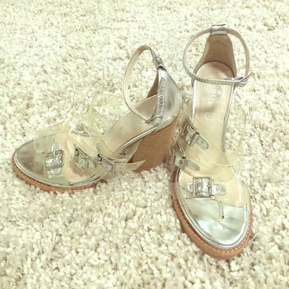 Jeffrey Campbell plastic strap heels
