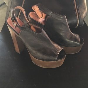 Qupid Peep-toe Statement Platform Heels