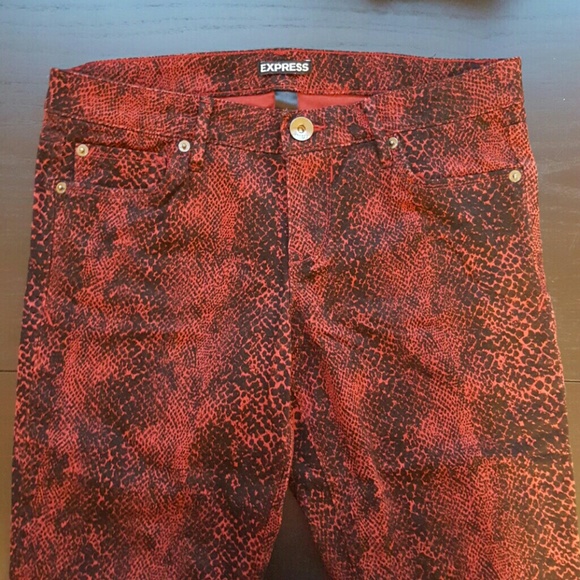 Express snake print skinny jeans