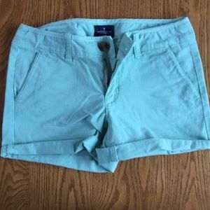 American Eagle sea foam green/blue shorts