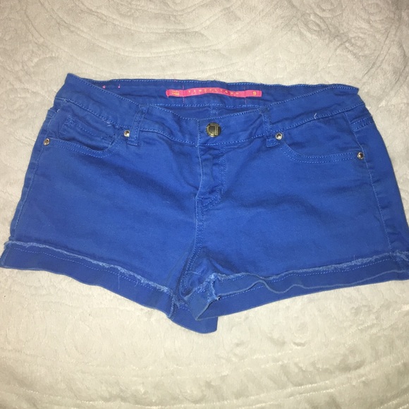 Bright blue shorts
