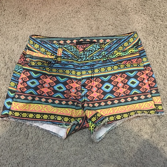 Forever 21 colorful tribal shorts