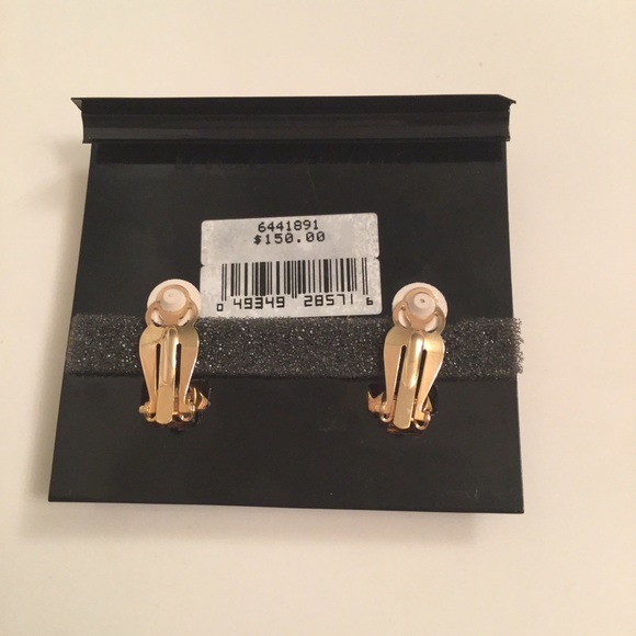 NWT $150 Swarovski Jeweler's Crystal Earrings Vintage Clip On Brown Gold Amber - Picture 5 of 5