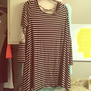 Black and white striped top