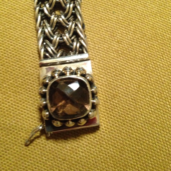 Sterling woven brown topaz bracelet - Picture 2 of 3