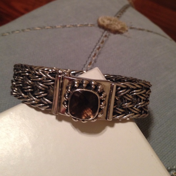 Sterling woven brown topaz bracelet - Picture 3 of 3