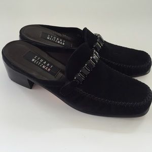 STUART WEITZMAN Suede Embellished Slip On Loafers