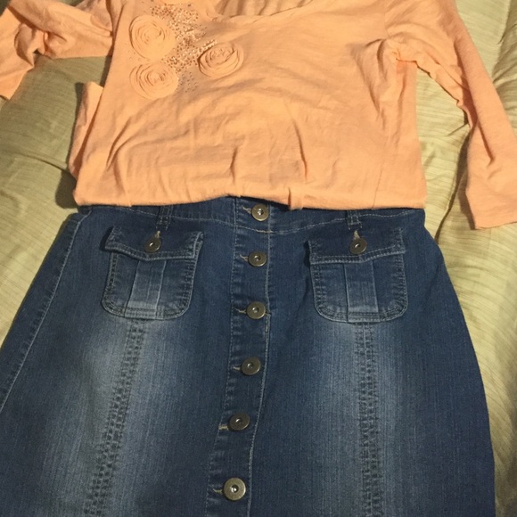Denim A Line Skirt